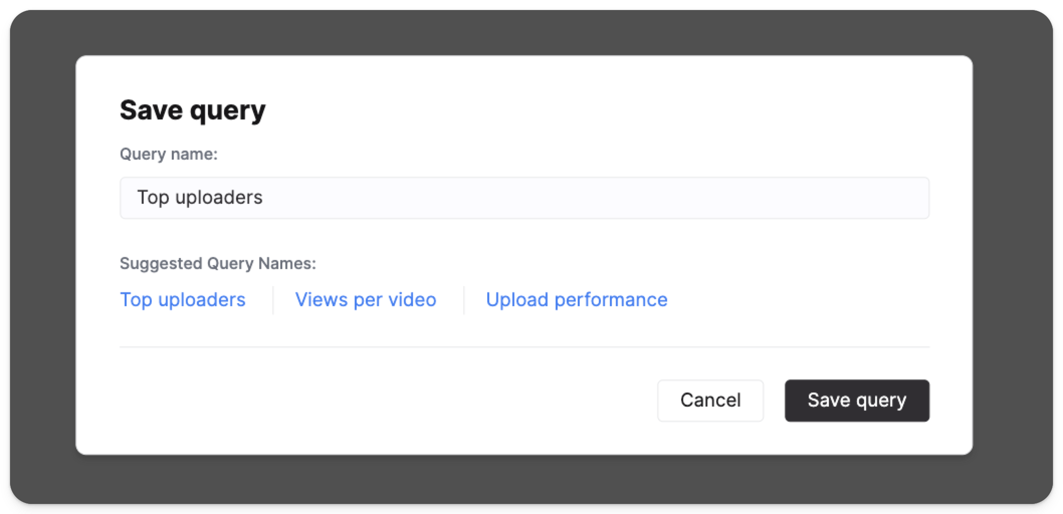 Сохранение примерного запроса